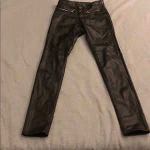 H&m faux leather jeans